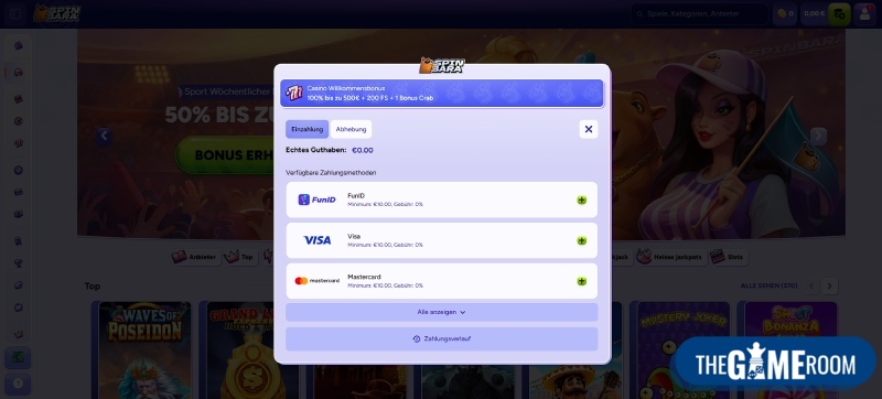 Online Casino Einzahlung mit Bonus