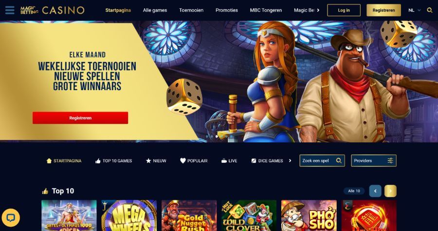 Homepage van Magic Betting Casino